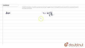 The period of oscillation of mass M suspended from a spring of negligible mass is T. If along with