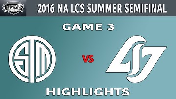 TSM vs CLG - Game 3 HighLights - 2016 NA LCS Summer Semifinal - Team SoloMid vs Counter Logic Gaming