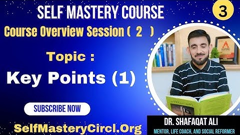 Self Mastery Course Overview | Session 1 | Self Mastery Roadmap with Dr. Shafaqat Ali Sheikh