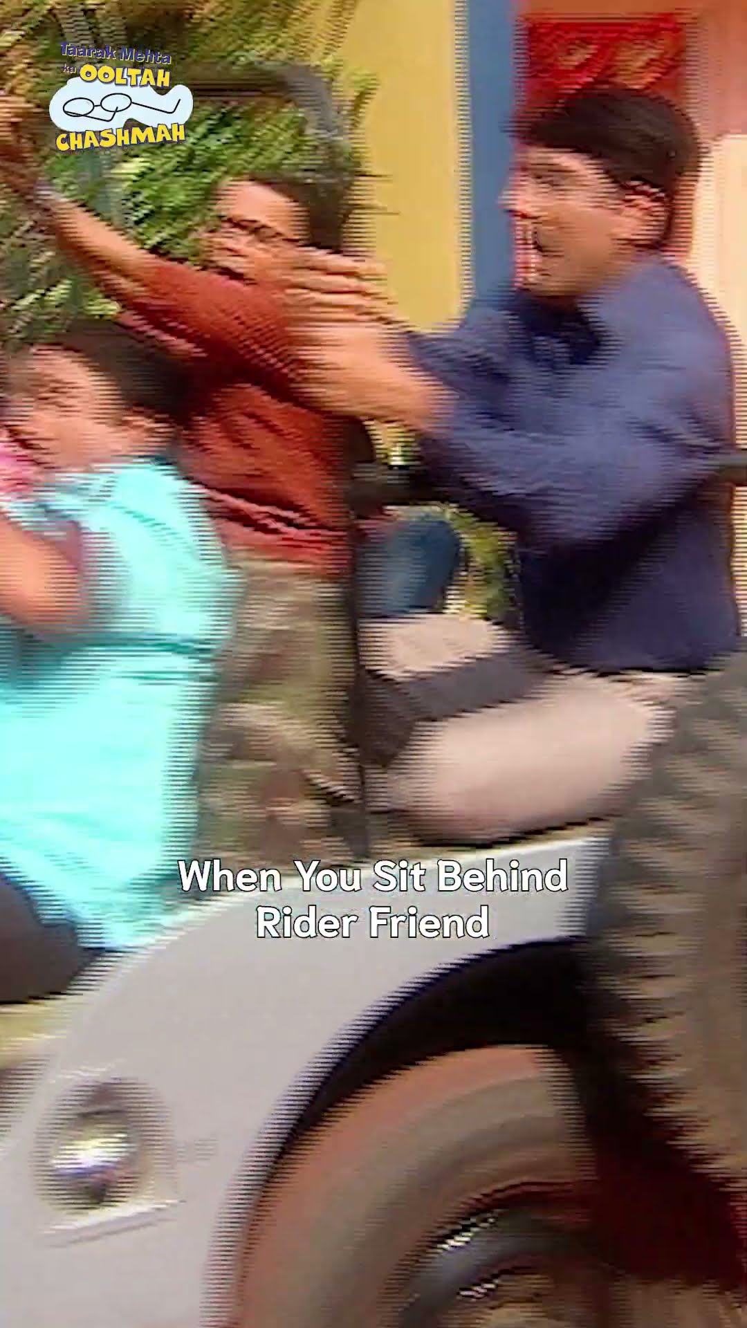 When you sit behind your rider friend! #tmkoc #comedy #relatable #shorts #comedyvideo #funny