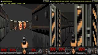 LETS SEE ATARI STE AND AMIGA SIMULTANEOUSLY INTHE GAME DREAD FPS ~ DOOM FIRST PERSON SHOOTER COMPARE Wealth