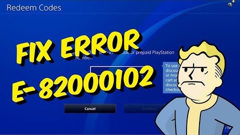 How To Fix PS4 Error E-82000102