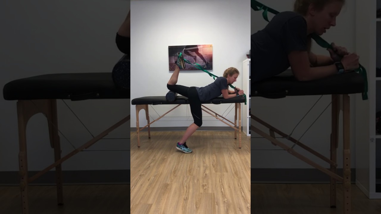 Prone hip flexor/quad stretch for hip pain YouTube