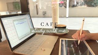 cafe study with me • 1 hour • chill lofi/jazz + cafe ambience