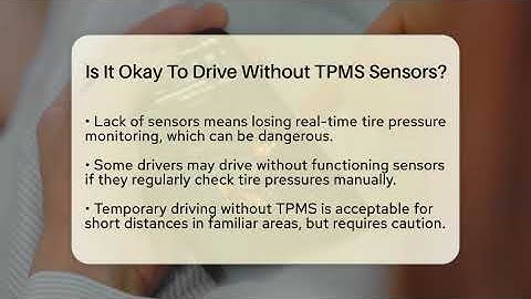 Is It Okay To Drive Without TPMS Sensors? - Talking Tech Trends