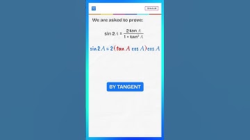 Prove sin(2A) = 2tanA ÷ (1 + tan²A) | Trig Identity