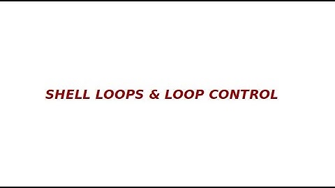 Loops & Control Statements in Unix Shell Programming!!