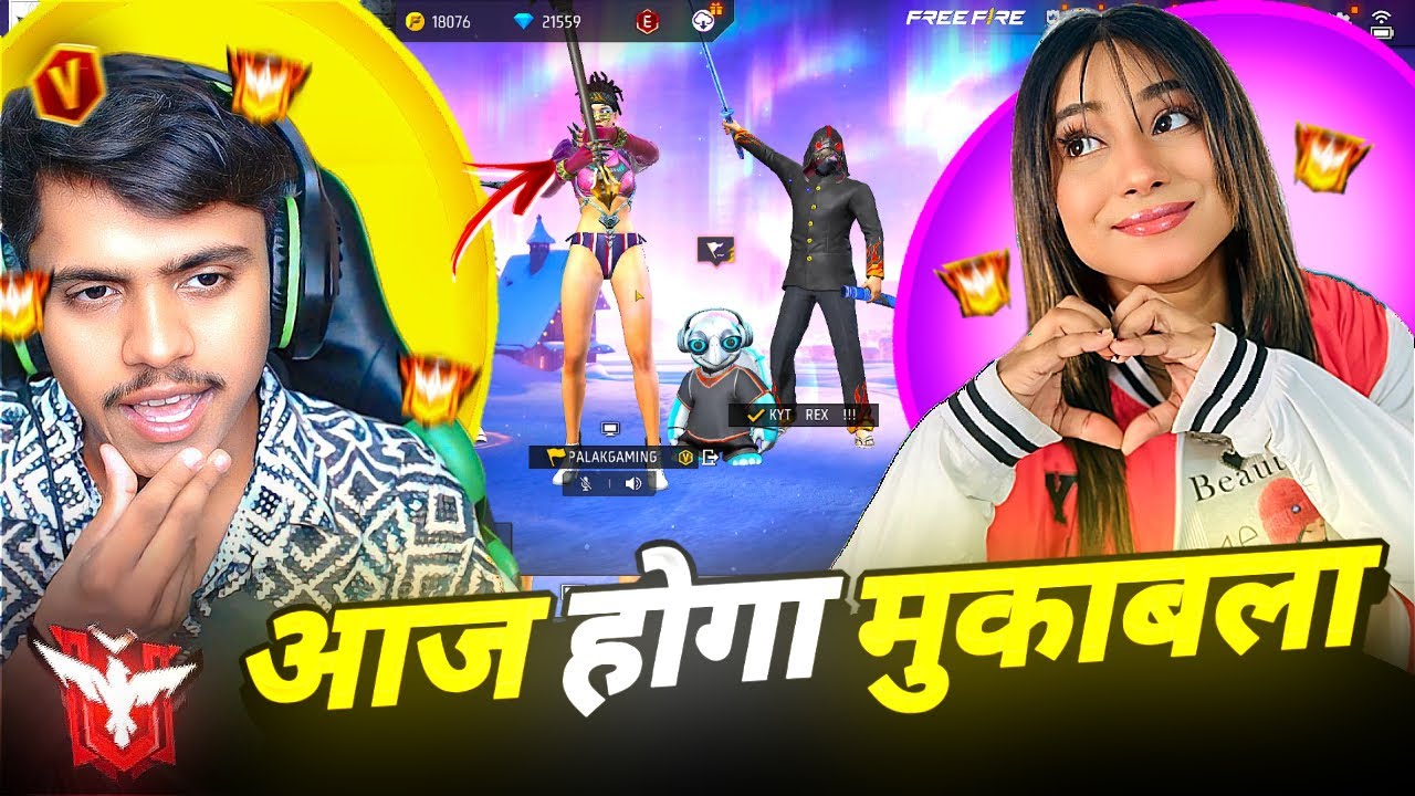 CUTE V BADGE GRIL STREAMER VS KAAL YT ON CS RANKED😱 1 VS 4 👿 GARENA FREE FIRE