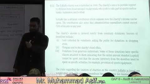 CAF 8 | Sir Muhammad Asif | Audit and Assurance Lecture 70