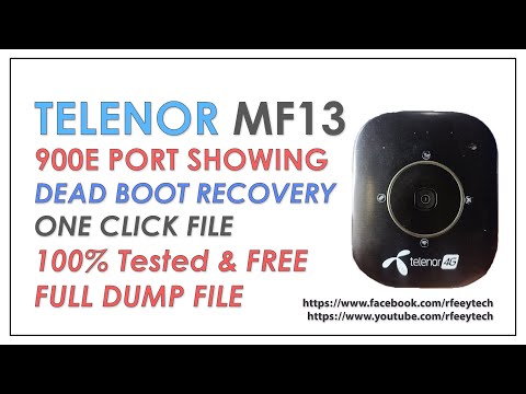 Telenor MF13 Dead Boot Recovery | 900E Port Showing Only | Free File & Tested By R Feey Khan