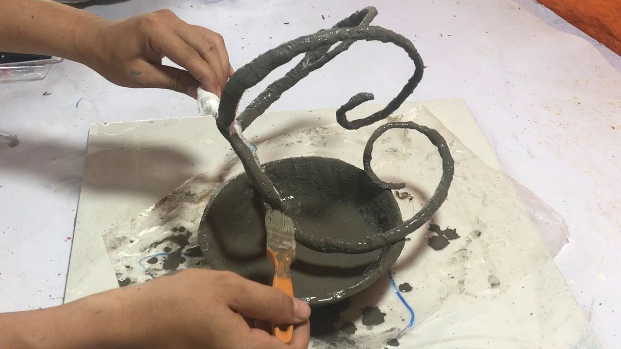 DIY - ️Cement craft ideas ️ - Cement flowers - YouTube