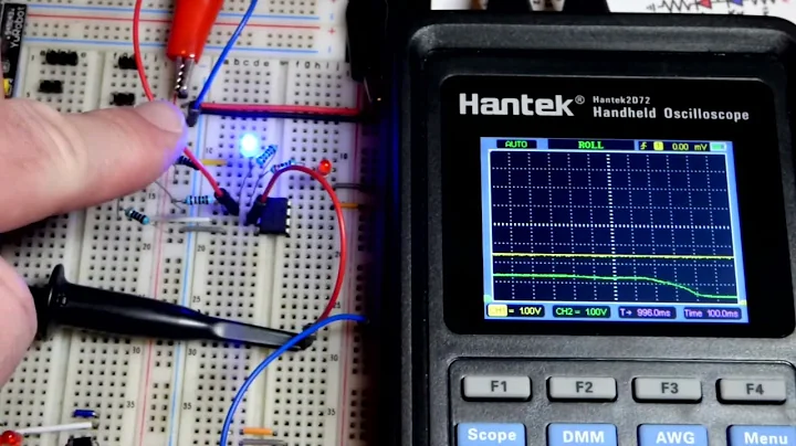 Oscilloscope measurement of light level controlled LM358 Op Amp Non Inverting Comparator