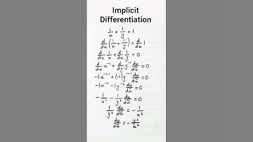 Implicit Differentiation 1/x+1/y=1 #shorts #calculus #differentiation