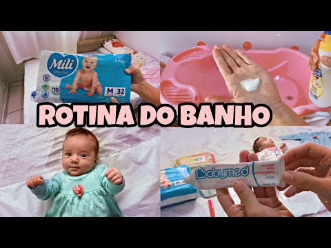 ROTINA DO BANHO BEBÊ COM 1 MÊS | PRODUTOS QUE ESTOU USANDO