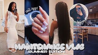 MAINTENANCE VLOG: SUMMER PREP EDITION | nails, boho braids, selfcare Ft. Pumiey