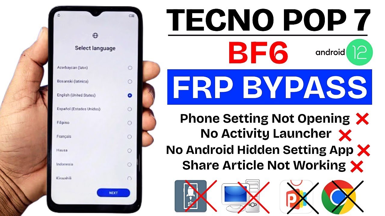 Tecno Pop 7 (BF6) GOOGLE/FRP BYPASS ANDROID 12 (Without Pc) 2025 New Method - Share Article Not Work
