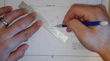 2 Point Perspective L-Shaped Block Drawing