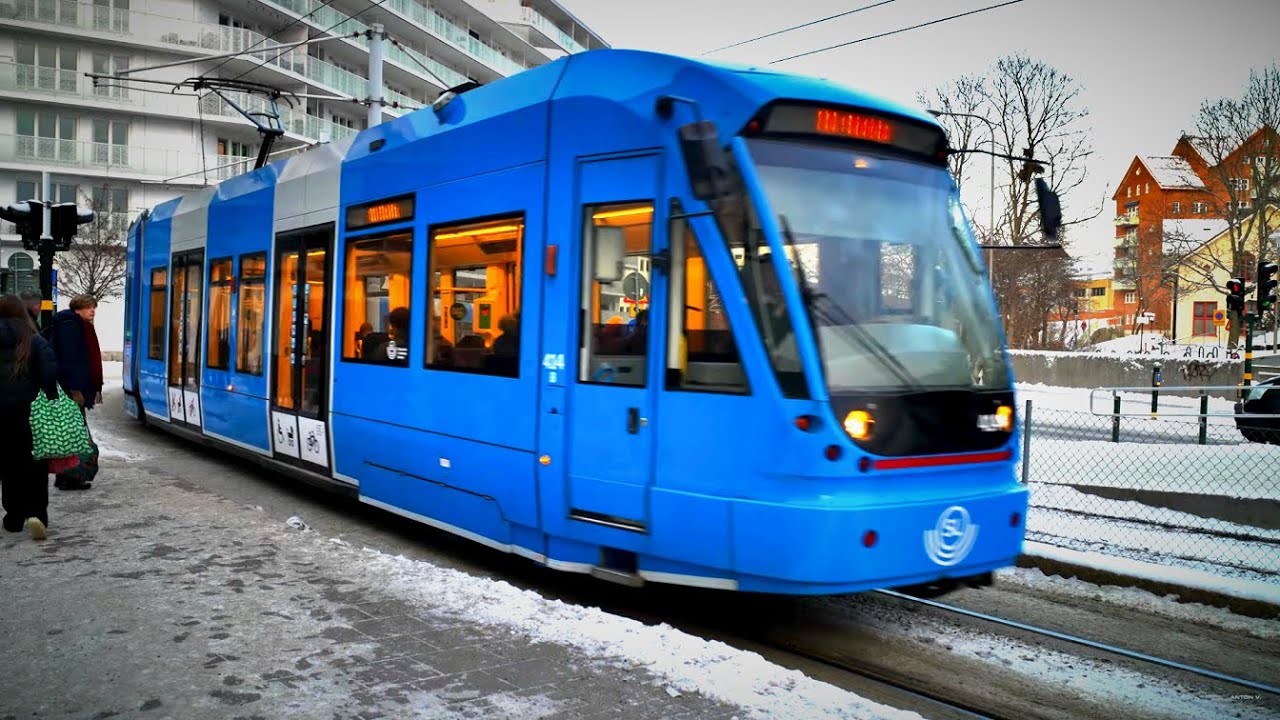 Sweden, Stockholm, tram ride from Liljeholmen to Sickla