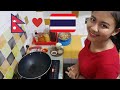 Thai Girl Cooking Nepali Chicken Curry (Khukura ko Masu)