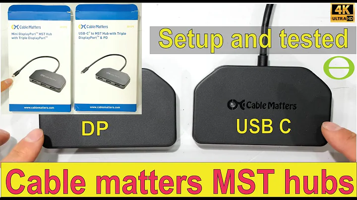 Cable Matters Triple display USB C and Display port splitters unboxed, reviewed, and setup shown
