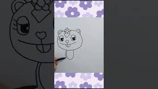 How to Draw Petunia from Happy Tree Friends #shorts #learntodraw  #viral #art #cute #fyp