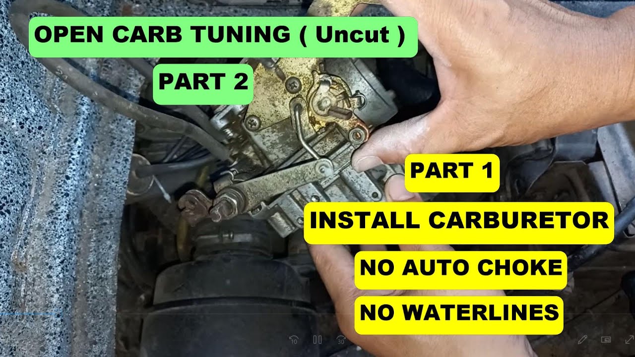 INSTALL CARBURETOR ( NO AUTO CHOKE/NO WATERLINES ) AND OPEN CARB TUNING