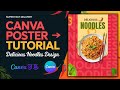 How to make food poster on canva??? | Canva Tutorial | Food poster | Noodle Poster.