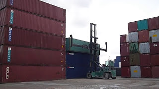 RCS Personnel: Moving containers with a Hyster container handler forklift