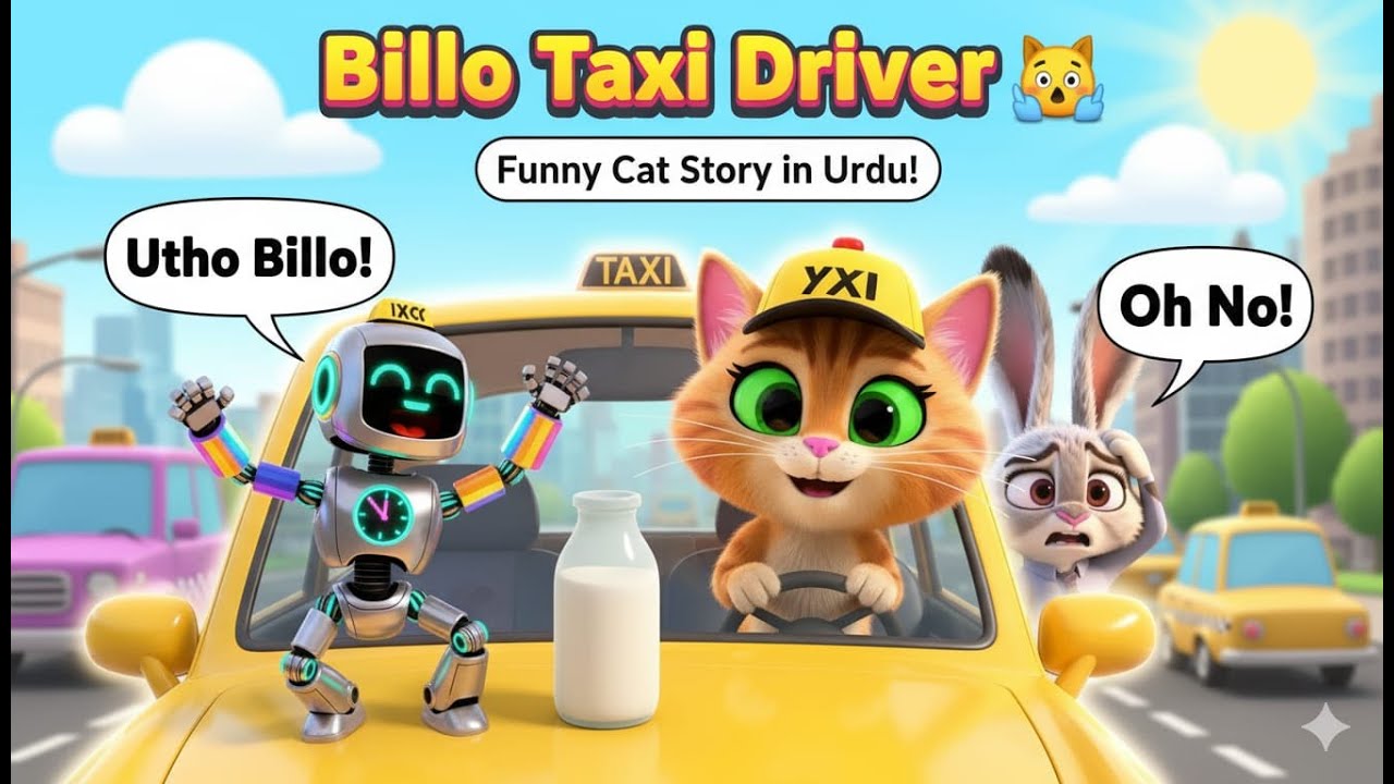 Billo Taxi Driver | Funny cat cartoon for kids in urdu - YouTube