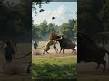 Big lion vs bull fight 🔥🔥💪 #animals #wildlife