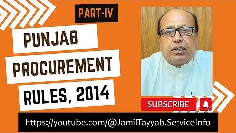 Punjab Procurement Rules, 2014 (Part-IV)