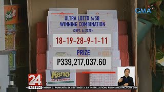 24 Oras: P339-M premyo sa Ultra Lotto 6/58, napanalunan ng isang mananaya sa Quezon City