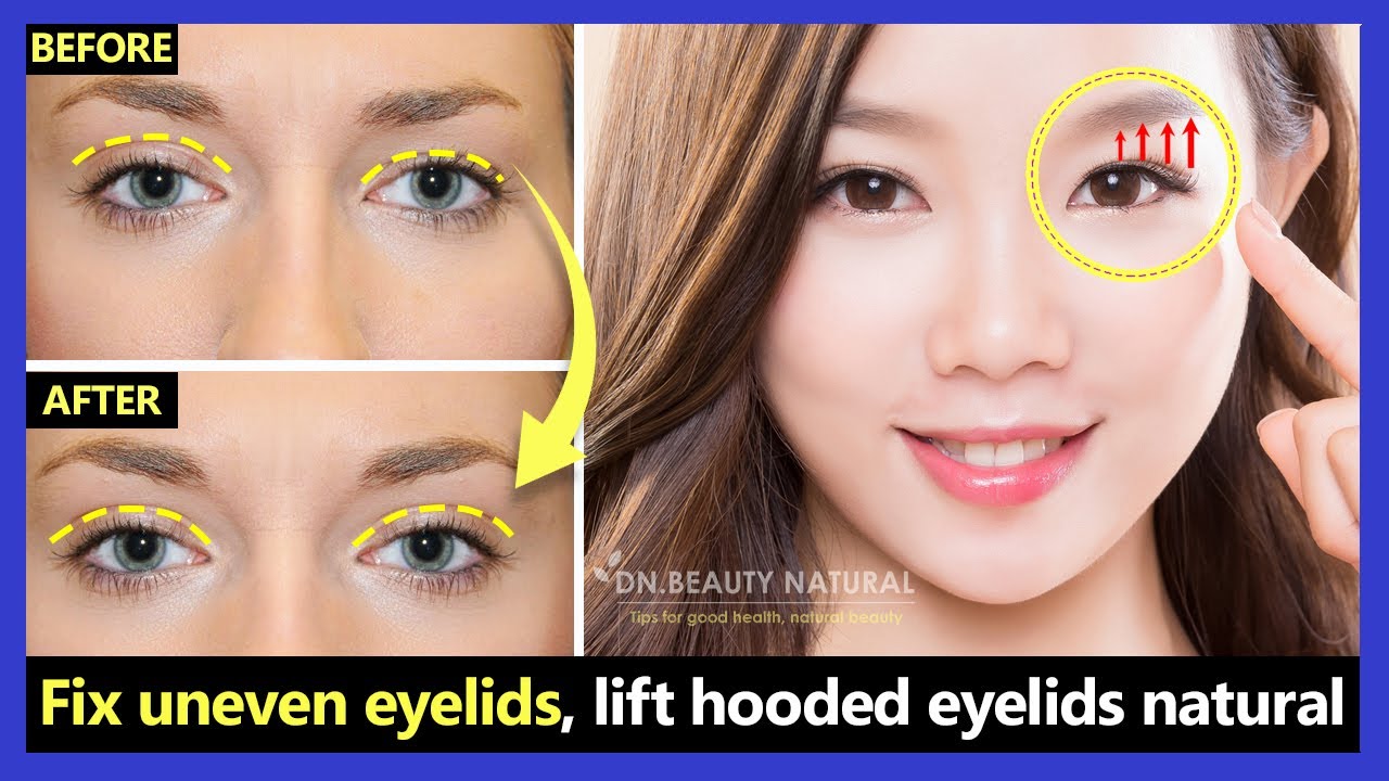 Only 2 Mins!! How To Fix Uneven Eyelids, Lift Droopy  Hooded Eyelids Naturally With Exercises.