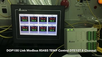 DOP100 Link Modbus RS485 TEMP Control DTE10T 8 Channel
