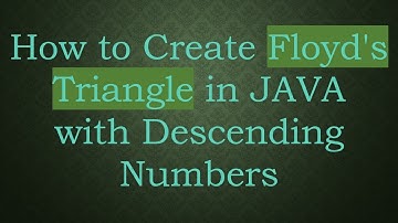 How to Create Floyd