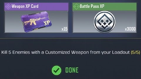 Call Of Duty: Mobile Kill 5 Enemies with a Customized Weapon from your Loadout Task Complete