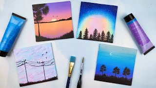 4 Easy Mini Canvas Ideas | Acrylic Painting for Beginners by Cheloc Arts 584 views 9 days ago 8 minutes, 10 seconds