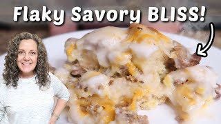 SAUSAGE GRAVY & BISCUIT BREAKFAST CASSEROLE | Flaky Savory Bliss! by Heart Filled Kitchen 549 views 4 months ago 3 minutes, 15 seconds