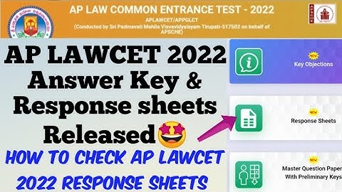 AP LAWCET 2022 Answer key & Response sheets Released//How to check Response sheets//Key objection