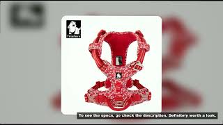 Truelove Pet Harness Floral No Pull Cotton Fabric Breathable and Reflective Soft Cats Dogs Small Med Truelove Pet Harness Floral No Pull Cotton Fabric Breathable and Reflective Soft Cats Dogs Small Med