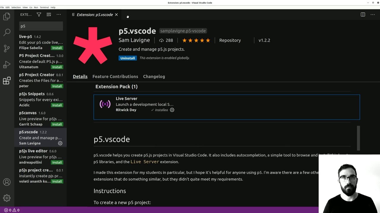 Comment utiliser p5js avec Visual Studio Code