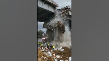 Bridge Collapse Caught on Camera 😱 | Workers Run for Safety #fail #construction #bridgecollapse