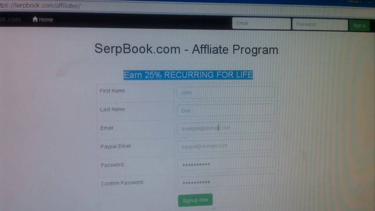Affiliates - SerpBook  Receive a monthly commision on every new customer you refer