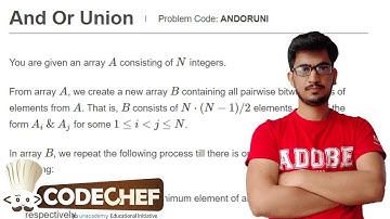 And Or Union (Solution): CodeChef Starters 21 Division 2 (Rated)