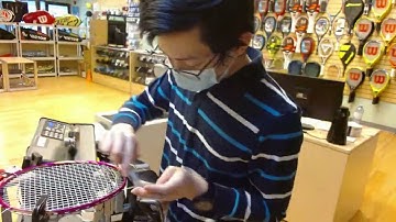 Time Lapse: How to String a Yonex Duora 9 Badminton Racquet Heather Slot