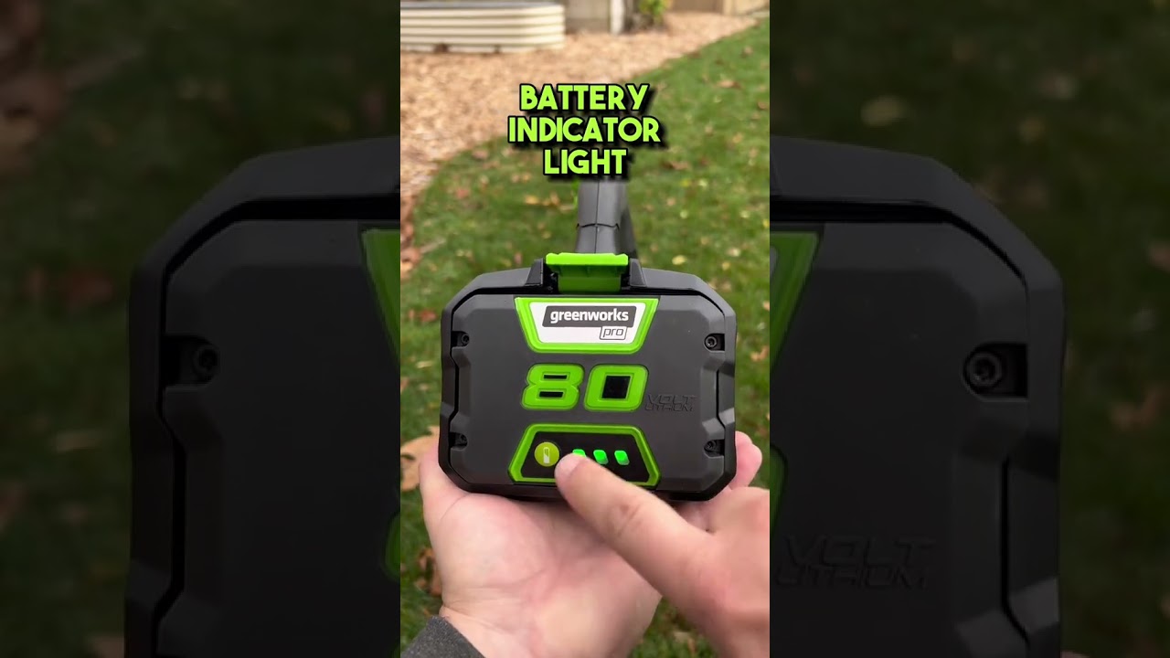 High power battery leaf blower, blows leaves, soil and rocks easily