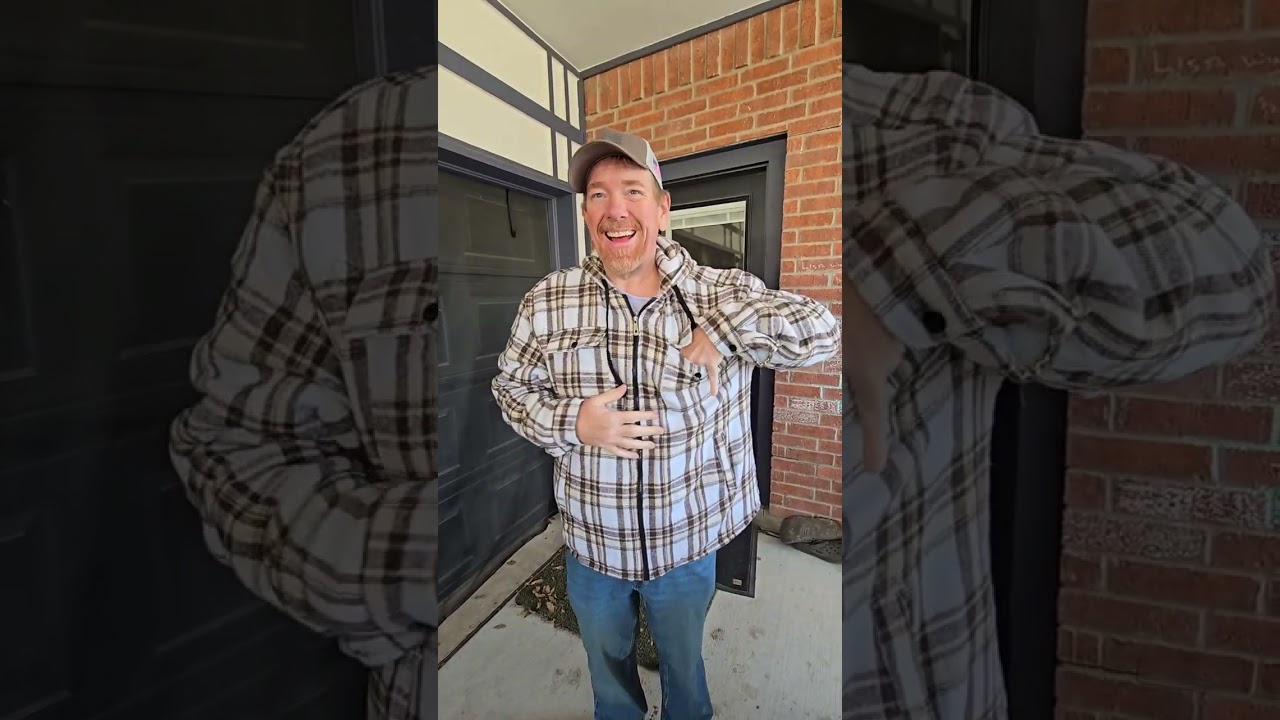 ZITY Mens Fleece Shirt Jacket features a warm sherpa lined interior with a classic plaid design full