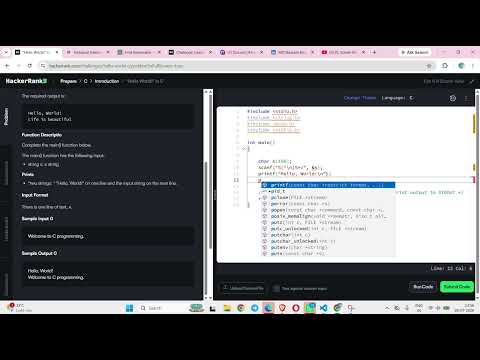 HackerRank ka Hello, World! in C  No-1