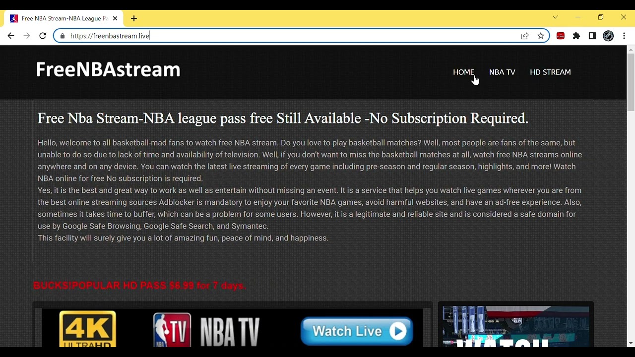 Free NBA Stream NBA League Pass Free NBA Streams Google Chrome 2023 02 02 01 WATCHE FREE NBA