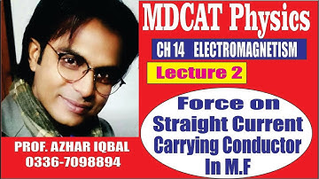 MDCAT Physics Lecture 63:CH 14 Electromagnetism: Force on straight current carrying conductor in M.F